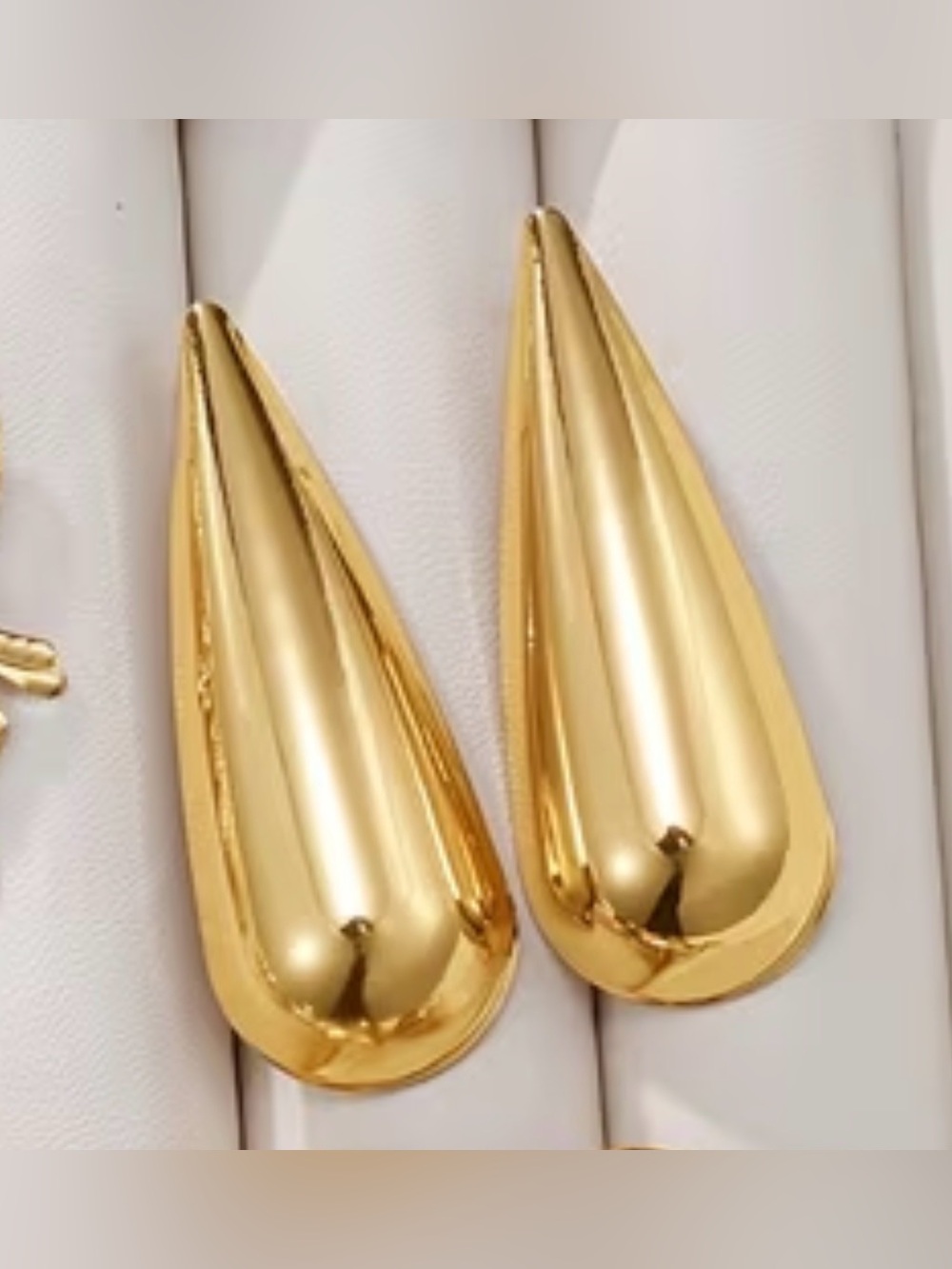 Gold Teardrop Statement Earrings - Women Accessories